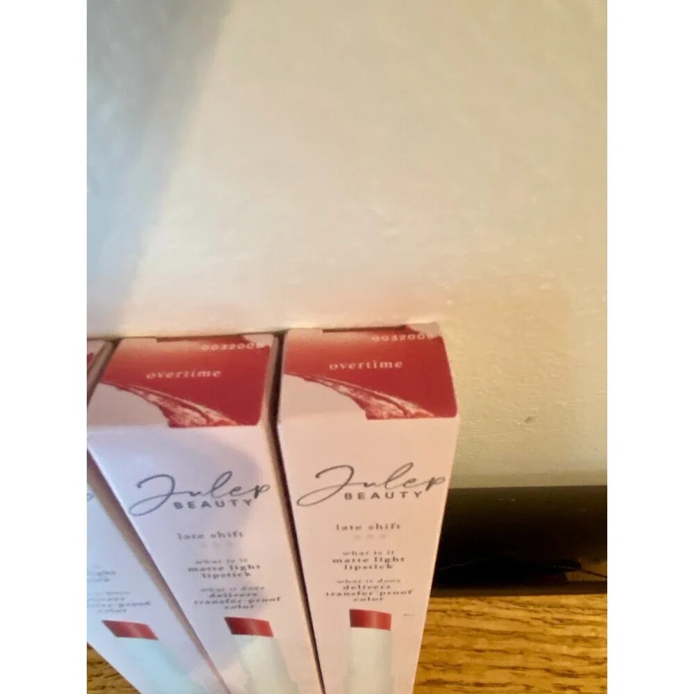 3X Julep Beauty Matte Light Lipstick Transfer Proof Color Overtime NEW SET of 3